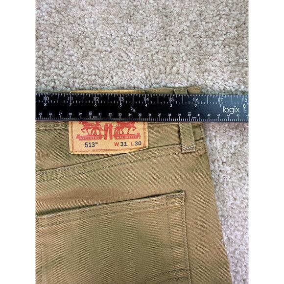 Levi's 513 Jeans Mens 31 x 30 Slim Fit Straight Leg Beige Brown Denim Pants C518 - Picture 11 of 14